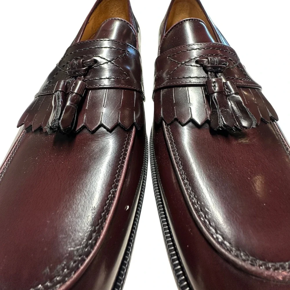 Bostonian Florentine Loafers Mens 13 M Burgundy Leather Kiltie Tassel NIB - Picture 5 of 8